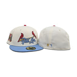 Off White St. Louis Cardinals The Lou Sky Blue Visor Gray Bottom Busch Stadium Side Patch New Era 59Fifty Fitted