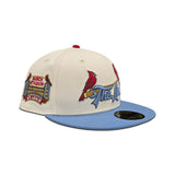 Off White St. Louis Cardinals The Lou Sky Blue Visor Gray Bottom Busch Stadium Side Patch New Era 59Fifty Fitted