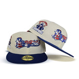 Off White Texas Rangers Camo Logo Gray Bottom 2023 World Series Champions Side Patch New Era 59Fifty Fitted
