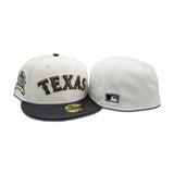 Off White Texas Rangers Dark Gray Visor Gray Bottom Final Season Side Patch New Era 59Fifty Fitted