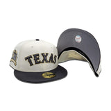 Off White Texas Rangers Dark Gray Visor Gray Bottom Final Season Side Patch New Era 59Fifty Fitted