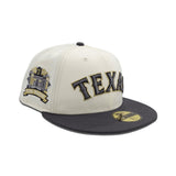 Off White Texas Rangers Dark Gray Visor Gray Bottom Final Season Side Patch New Era 59Fifty Fitted