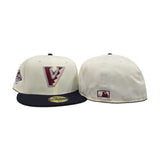 Off White Upside Down Arizona Diamondbacks Navy Blue Visor Pink Bottom 2001 World Series Side Patch New Era 59Fifty Fitted