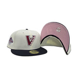 Off White Upside Down Arizona Diamondbacks Navy Blue Visor Pink Bottom 2001 World Series Side Patch New Era 59Fifty Fitted