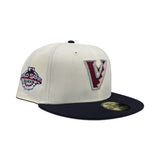 Off White Upside Down Arizona Diamondbacks Navy Blue Visor Pink Bottom 2001 World Series Side Patch New Era 59Fifty Fitted