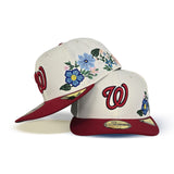Off White Washington Nationals Floral Red Visor Green Bottom New Era 59Fifty Fitted