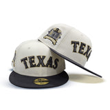 Off White Texas Rangers Dark Gray Visor Gray Bottom Final Season Side Patch New Era 59Fifty Fitted