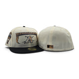 Off White Arizona Diamondbacks Lightning Logo Black Visor Gray Bottom 1998 Inaugural Season Side Patch New Era 59Fifty Fitted