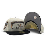 Off White Arizona Diamondbacks Lightning Logo Black Visor Gray Bottom 1998 Inaugural Season Side Patch New Era 59Fifty Fitted