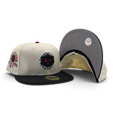Off White Chicago Cubs Black Visor Gray Bottom 1990 All Star Game Side Patch New Era 59Fifty Fitted