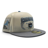 Off White Chicago Cubs Lightning Logo Gray Visor Icy Blue Bottom Be Alert Foul Balls Side Patch New Era Fitted