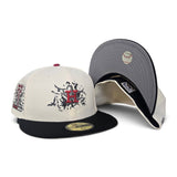 Off White Houston Astros Crows logo Black Visor Gray Bottom 35th Anniversary Side Patch Hollowen Pack New Era 59Fifty Fitted