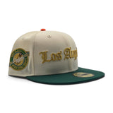 Off White Los Angeles Dodgers Emerald Green Visor Icy Blue Bottom 2024/2025 Back To Back World Series Champions Side Patch New Era 59Fifty Fitted