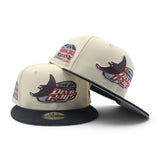 Off White Tampa Bay Rays Black Visor Gray Bottom Tropicana Field Side Patch New Era 59Fifty Fitted
