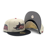 Off White Tampa Bay Rays Black Visor Gray Bottom Tropicana Field Side Patch New Era 59Fifty Fitted