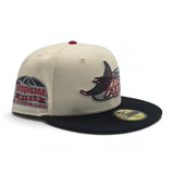 Off White Tampa Bay Rays Black Visor Gray Bottom Tropicana Field Side Patch New Era 59Fifty Fitted