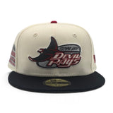 Off White Tampa Bay Rays Black Visor Gray Bottom Tropicana Field Side Patch New Era 59Fifty Fitted