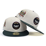 Off White Chicago Cubs Dark Green Visor Gray Bottom 1990 All Star Game Side Patch New Era 59Fifty Fitted