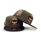 Olive Green Chicago Cubs Brown Visor Gray Bottom 1990 All Star Game Side Patch New Era 59Fifty Fitted