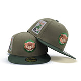 Olive Green Chicago Cubs Green Visor Gray Bottom Be Alert Foul Balls Side Patch New Era 59Fifty Fitted