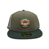 Olive Green Chicago Cubs Green Visor Gray Bottom Be Alert Foul Balls Side Patch New Era 59Fifty Fitted