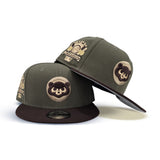 Olive Green Chicago Cubs Brown Visor Snow Gray Bottom 1990 All Star Game Side Patch New Era 9Fifty Snapback