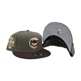 Olive Green Chicago Cubs Brown Visor Snow Gray Bottom 1990 All Star Game Side Patch New Era 9Fifty Snapback