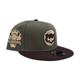 Olive Green Chicago Cubs Brown Visor Snow Gray Bottom 1990 All Star Game Side Patch New Era 9Fifty Snapback