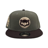 Olive Green Chicago Cubs Brown Visor Snow Gray Bottom 1990 All Star Game Side Patch New Era 9Fifty Snapback