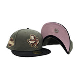 Olive Green Houston Astros Black Visor Pink Bottom 2005 World Series Side Patch New Era 59Fifty Fitted