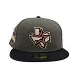 Olive Green Houston Astros Black Visor Pink Bottom 2005 World Series Side Patch New Era 59Fifty Fitted