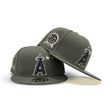 Olive Green 3 Stars Los Angeles Angels Gray Bottom 50th Anniversary Side Patch New Era 9Fifty Snapback