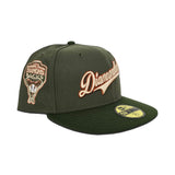 Olive Green Arizona Diamondbacks Script Dark Olive Visor Gray Bottom 1998 Inaugural Season Side Patch New Era 59FIFTY Fitted