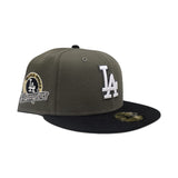 Olive Green Los Angeles Dodgers Black Visor Gray Bottom 2024 World Series Champions Side Patch New Era 59Fifty Fitted