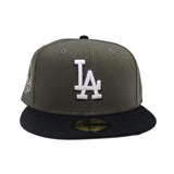 Olive Green Los Angeles Dodgers Black Visor Gray Bottom 2024 World Series Champions Side Patch New Era 59Fifty Fitted