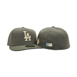 Olive Green Los Angeles Dodgers Floral Green Bottom New Era 59Fifty Fitted