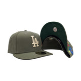 Olive Green Los Angeles Dodgers Floral Green Bottom New Era 59Fifty Fitted