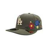 Olive Green Los Angeles Dodgers Floral Green Bottom New Era 59Fifty Fitted