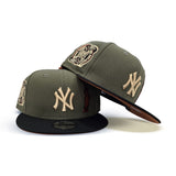 Olive Green New York Yankees Statue of Liberty Black Visor Rust Bottom 2000 Subway Series Side Patch New Era 9Fifty Snapback