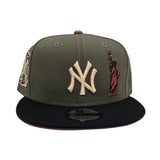 Olive Green New York Yankees Statue of Liberty Black Visor Rust Bottom 2000 Subway Series Side Patch New Era 9Fifty Snapback
