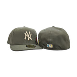 Olive Green New York Yankees Floral Green Bottom New Era 59Fifty Fitted
