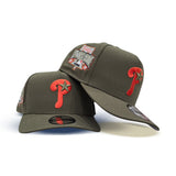 Olive Green Philadelphia Phillies Curved Brim Gray Bottom 1996 All Star Game Side Patch New Era 9Fifty A-Frame Snapback