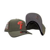 Olive Green Philadelphia Phillies Curved Brim Gray Bottom 1996 All Star Game Side Patch New Era 9Fifty A-Frame Snapback