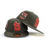 Olive Green St. Louis Cardinals Gray Bottom Busch Stadium Final Season Side Patch New Era 59Fifty Fitted