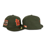 Olive Green St. Louis Cardinals Gray Bottom Busch Stadium Final Season Side Patch New Era 59Fifty Fitted