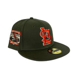 Olive Green St. Louis Cardinals Gray Bottom Busch Stadium Final Season Side Patch New Era 59Fifty Fitted