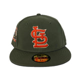 Olive Green St. Louis Cardinals Gray Bottom Busch Stadium Final Season Side Patch New Era 59Fifty Fitted