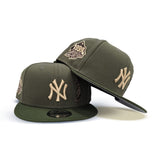 Olive Green New York Yankees Statue of Liberty Dark Olive Visor Gray Bottom 1999 World Series Side Patch New Era 9Fifty Snapback