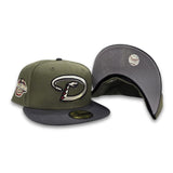 Olive Green Arizona Diamondbacks Dark Gray Visor Gray Bottom 2001 World Series Side Patch New Era 59Fifty Fitted