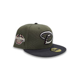 Olive Green Arizona Diamondbacks Dark Gray Visor Gray Bottom 2001 World Series Side Patch New Era 59Fifty Fitted